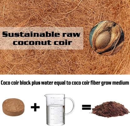 ZeeDix Organic Coco Coir Pellets Potting Soil, 50pcs 30mm Compressed Coconut Coir Seed Starter Soil Pellets, Coco Peat Soil Discs for Indoor Outdoor Plants, Herbs, Houseplants, Flowers and Vegetables