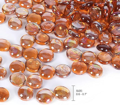 11LB Amber Flat Glass Marbles for Vase Filler, Aquariums, Hydroponics, Home Decor & DIY Crafts