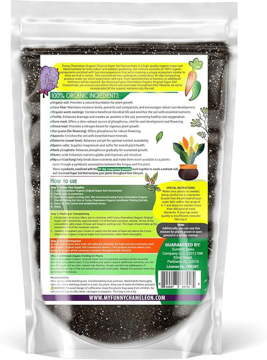 Organic Original Super Soil Concentrate with Mycorrhizae – Living Soil Boosts Roots & Buds for Seeds & Clones - Indoor & Outdoor Growing - Mix 1:4 with Topsoil Potting Soil (5 quarts)