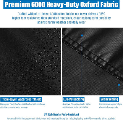 SIRUITON 51.2”L x 15.7”W x 23.6”H Outdoor Cushion Storage Bag,Patio Furniture Cushion Storage Bag,Heavy Duty Rip Proof 600D Oxford,with Handle and Zipper of Waterproof Garden Cushion Storage Covers