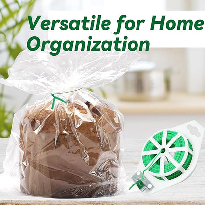 Gardzen 328ft Twist Ties, Reusable Coated Wire Plant Ties with Cutter, Ideal for Sealing Plastic Bags, Bread Bags, Organizing Cords, Gardening Activities