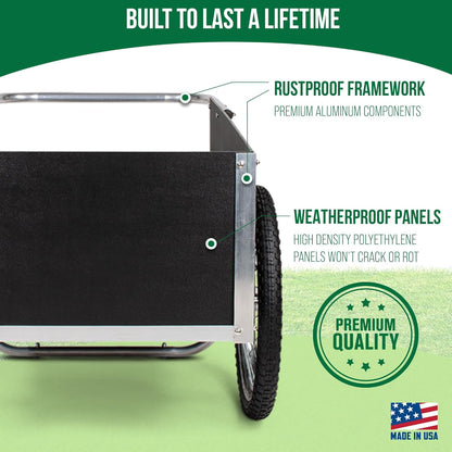 Smart Carts Ultimate Gardener Cart with 7 CF Capacity, Large 20-Inch Wheels for Effortless Maneuverability, and Aluminum Frame That is Strong, Lightweight, and Rustproof