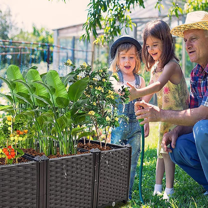 Raised Garden Bed Large Planters for Outdoor Plants Elevated Rectangular Garden Box Kits for Gardening, Vegetables, Flowers and Herbs in Backyard Patio Balcony