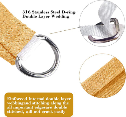 16' x 17' Sand Beige Rectangle Sun Shade Sail SSP1212 Canopy Durable Fabric UV Block Awning,We Make Custom Orders