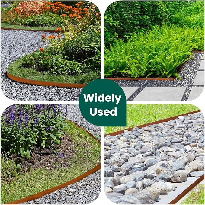 Corten Steel Landscape Edging 40 Inch Strips Steel Landscape Edging Metal Garden Edging Border Rusted Edge 4.5 Inch Depth Steel Edging for Landscaping Lawn Yard 6 pcs by GZGNEEVL