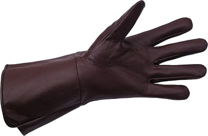Leather Gauntlet Gloves Medieval Renaissance - SCA LARP Costume Gauntlets Men Women - Genuine Sheep Leather 14 Inch