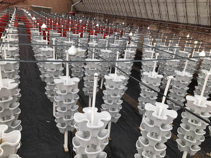 Mr. Stacky© 5-Tier 13 inch Wide - (Stone Color) Strawberry and Herb Garden Planter - Stackable Gardening Pots with 10 Inch Saucer