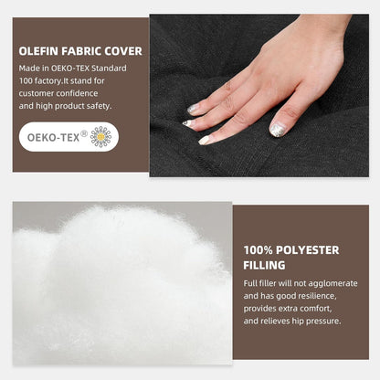 RACE LEAF Patio Chair Cushions 19x19 Inch 4 Pack, Thickened Outdoor Cushions Water Resistant Stain Resistant Non-Slip Ties (Black)