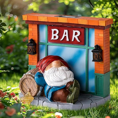 WINTS Garden Gnomes Solar Lights,Solar Gnomes Outdoor,Funny Garden Gnomes Decoration for Lawn,Balcony,Yard,Patio Gnome for Mom,Men