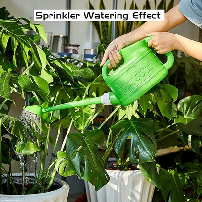 Plastic Watering Can for Indoor & Outdoor Plants 1 Gallon/4-Liter, Ebristar Watering Pot for Garden Flower with Long Spout and Removable 360 Degree Rotation Sprinkler Head, Green