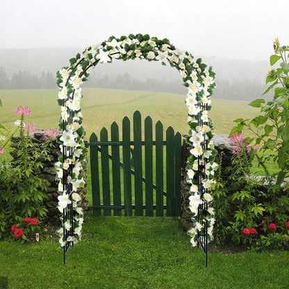 VINGLI Garden Arbor, Arch Walkway for Wedding Ceremony Party, Christmas Garden Decorations Steel Garden Trellis for Plant Climbing, Pergola for Garden, Backyard, Lawn, Bench (Dome)