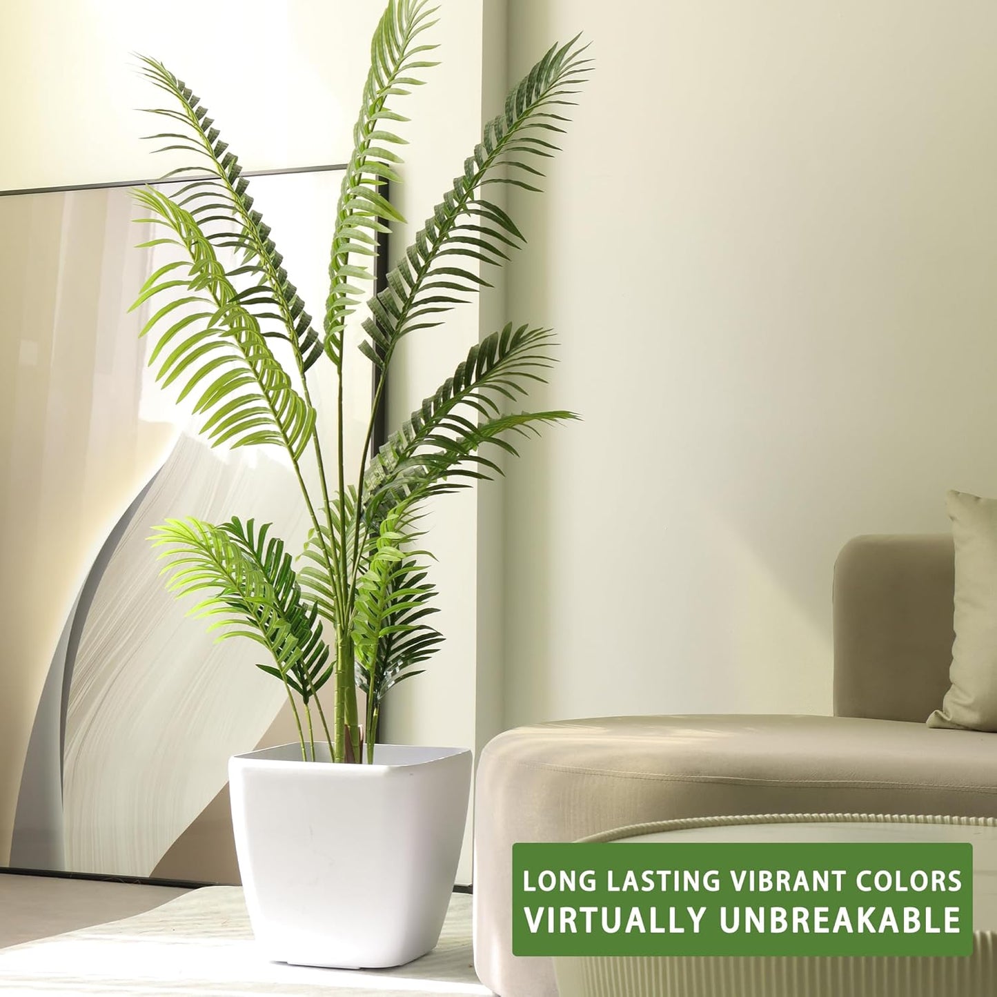 Dexceder 18x17 Self Watering Planter with Wheels Indoor Outdoor, Inner Mat Design, Thickened Large Floor Standing Flower Plant Pot with Water Level Indicator (White Matte)