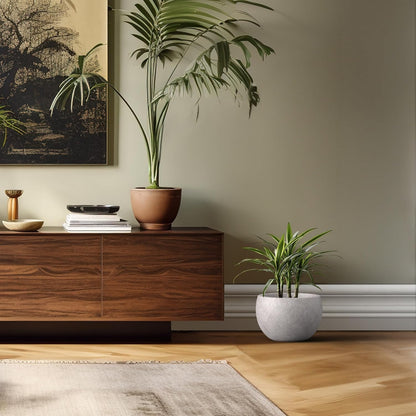 Kante 19.9" Dia Round Concrete Planter, Outdoor/Indoor Large Bowl Plant Pots with Drainage Hole and Rubber Plug for Garden Patio Balcony Home, Light Gray