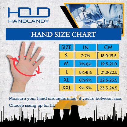 HANDLANDY Work Gloves for Men & Women, Utility Mechanic Working Gloves Touch Screen, Flexible Yard Work Gloves