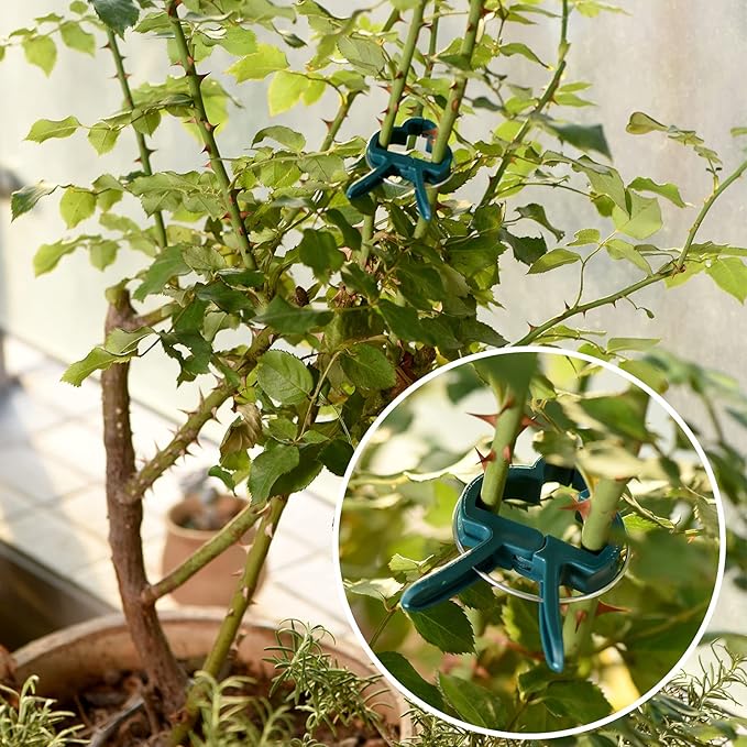 Plant Support Clips, 80 PCS Gentle Flower Plant Clamps for Supporting Vine Climbing Plants, Gardening Lever Loop Gripper Clips Help Stems Vines Grow Straight Upright, 2 Sizes in one Pack
