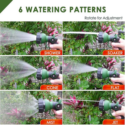 Garden Hose Nozzle Thumb Control Heavy Duty Metal Water Nozzle with Adjustable Watering Patterns High Pressure Hose Nozzle Sprayer, Pefect for Car Washing and Pets Showering