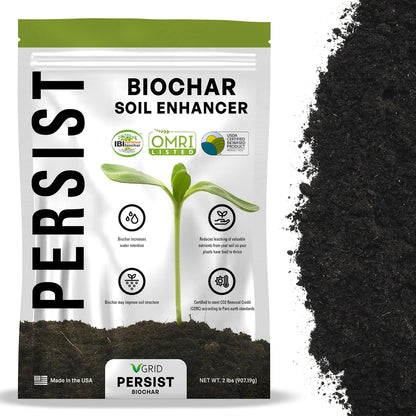 Persist Horticultural Charcoal 3qt Bag, Biochar Soil Amendment for Indoor Plants, Improves Soil for Terrariums, 100% Natural Active Carbon and House Plant Enhancer.