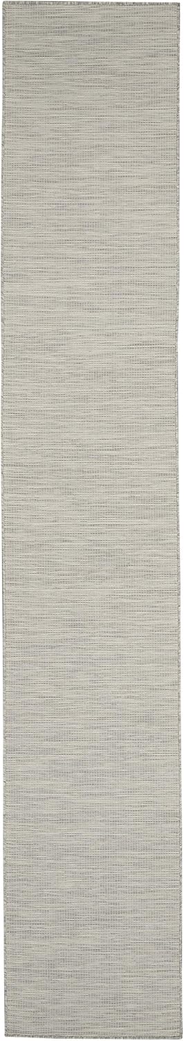 Nourison Positano Indoor/Outdoor Light Grey 2'2" x 12' Area Rug, Easy Cleaning, Non Shedding, Bed Room, Living Room, Dining Room, Backyard, Deck, Patio (2x12)
