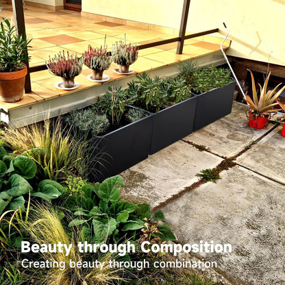 Steel Planter Box-36"x15"x15"-Large Rectangular Planter Indoor or Outdoor Black Matel Planter Box Commercial Residential for Patio Porch Deck Home Backyard