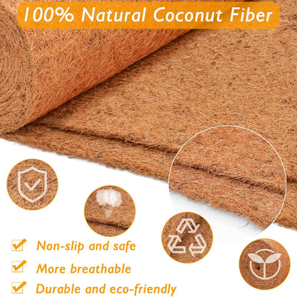 3 Pack Thickened No Slip Ice and Snow Carpet-16×118x0.28in Natural Coconut Fiber Carpet Mat Walking Safety, Winter Walkway Carpet Runner for Front Door Hallway Stairs Outdoor Patio Porch Garden