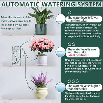 BYDOLL Plant Self-Watering Stakes Automatic Plant Dripper Watering Spikes for Indoor Outdoor Bonsai,Insert Devices for Vacation Garden use,Drip Irrigation System 5 Pack