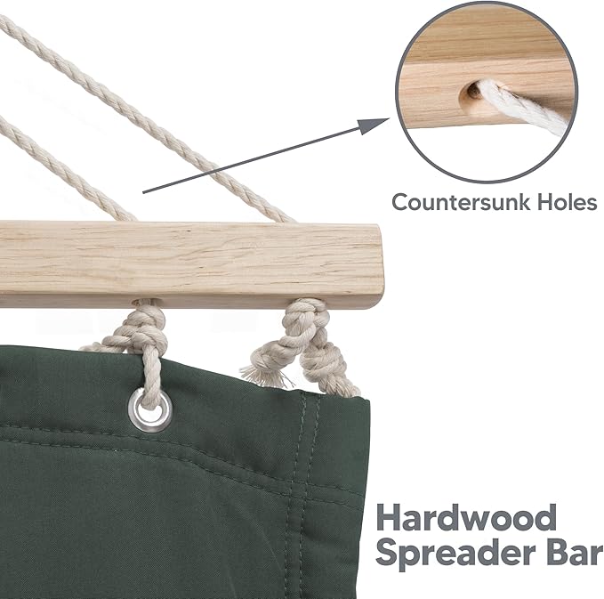 SUNCREAT Hammocks Replacement Hammock for Stand, 475 lbs Capacity, Two Person Backyard Hammock for Outside, Green Gray