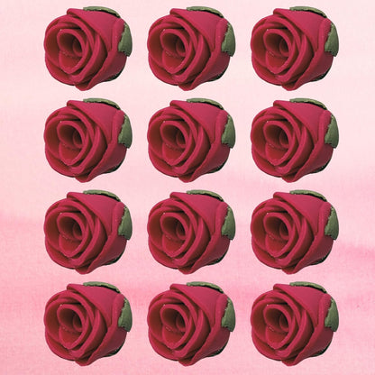 Confect Edible Flower | Edible Flower for cake decorations | Edible Flower Cupcake Toppers | Cupcakes & Doughnut Edible Toppers | Rich Deep Burgundy Sugar Flower- Pack of 12