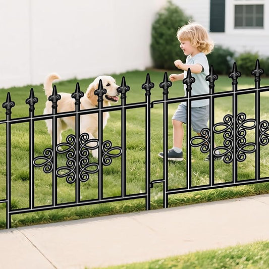 AMAGABELI GARDEN & HOME 5panels Decorative Garden Fences and Borders for Dogs 26in(H)×10ft(L) No Dig Metal Fence Panel Garden Edging Border Fence for Animal Barrier Fencing for Flower Bed Yard Patio