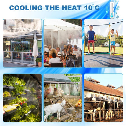 High-Performance Brass Patio Misting Kit – 10 Brass Anti-Drip Micro-Nozzles & 10 3/8″ Slip Connectors for High-Pressure Outdoor Cooling Misting (UNC 10/24, 0.012″ Precision Orifice, 280-1500 psi)