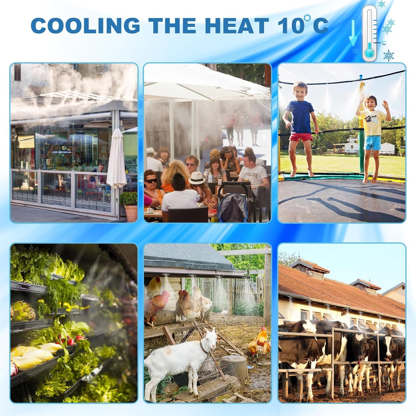 Brass Patio Misting Kit – 11pcs Brass Micro-Nozzles & 16pcs 3/8″ Slip Connectors for Outdoor Cooling (UNC 10/24, 0.012″ Precision Orifice, 15-280 psi)