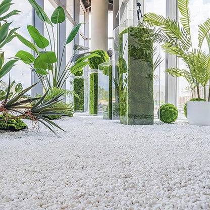 30 LB White Pebbles for Plants, 3/8 inch White Rocks for Vases Landscaping, Small Decorative Stones for Indoor Outdoor, Polished