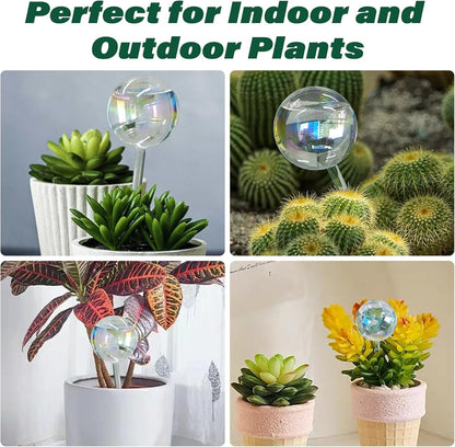 2 Pcs Glass Self Watering Globes, Iridescent Automatic Plant Waterer Bulbs Devices for Indoor & Outdoor Plants, Slow Release Watering Devices System for Various Plants (2pcs)