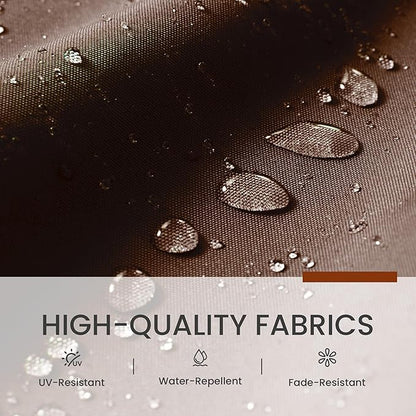 10x10 FT Cantilever Patio Umbrella with Base Included Double Top Outdoor Square Large Heavy Duty Aluminum Offset Umbrellas with 7 Level Tilt 360-degree Rotation for Pool Garden Deck,Brown