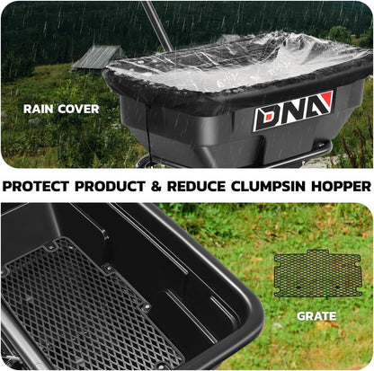DNA MOTORING Walk Behind Push Broadcast Spreader,125 LB / 60L Capacity, Multi Use Tool for Fertilizer, Grass Seed, Salt, Ice Melt, Lawn and Garden Seeder, with Wheels, TOOLS-00611