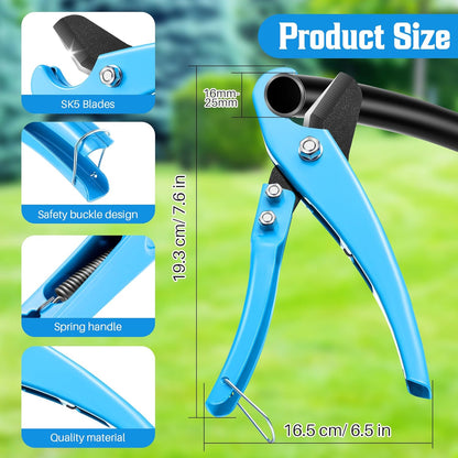 Feekoon Drip Irrigation Punch Hole Tubing Cutter Tools with Barbed Connectors, 2-in-One Drip Tubing Hole Punch for 1/4 Inch Fitting 16 20 25 mm PE Pipe and Emitter(230 Irrigation Plugs)