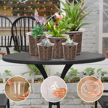 36 Pack3.5/4/5Inch Clear Nursery Pots with Drainage Hole,Variety Sizes Seed Starting Pots Transparent Plastic Plant Pots for Plants Transparency with 20 Plant Labels