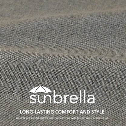 Sunbrella Square Corner Seat Cushions, 19" x 19" x 3", Set of 4, Indoor Outdoor Water Repellent Universal Chair Pads with Ties for Patio Furniture, Garden Dining Chairs, Cast Shale