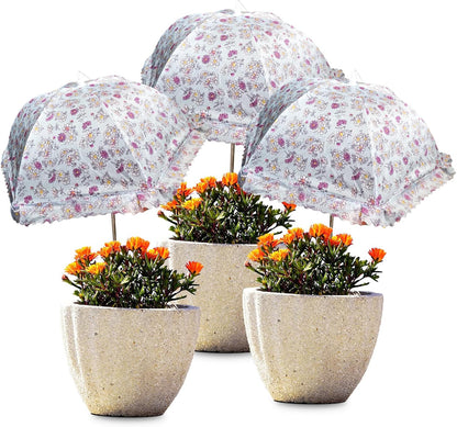 TIMSO Adjustable 3 Pack Plant Shade Umbrella for Outdoor Garden - Sun Protection Cloth & Umbrella for Plants, Potted Plants, and Garden Beds