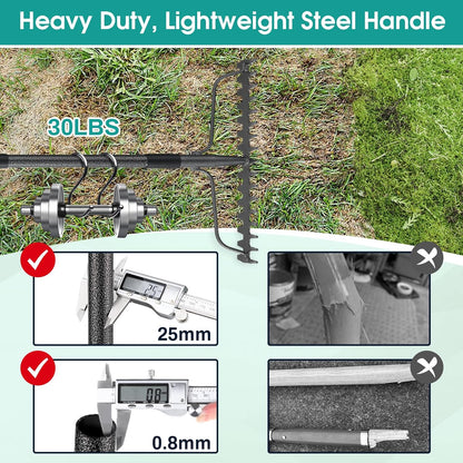 Garden Rake: 49" Metal Garden Leaf Rake with 17 Tines, Heavy Duty Bow Rakes for Lawn Yard Leaves Debris Mulch Gravel Thatch Clean,Lawn Care Gardening Landscaping