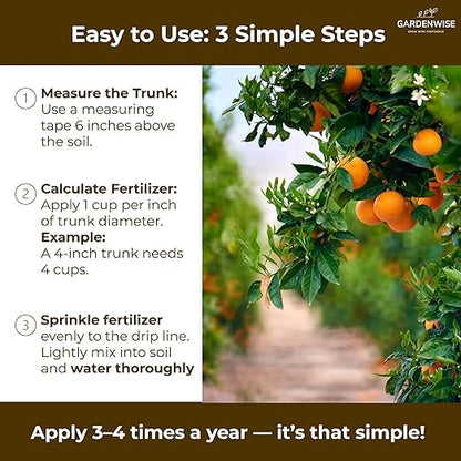 Professional Citrus Fertilizer + Vital Micronutrients; Perfect Balanced NPK for All Citrus; for Indoor and Outdoor Plants; Orange, Lime, Avocado and Lemon Tree Fertilizer (10 QUARTS)