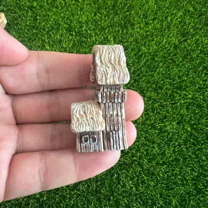 LONCESS Fairy Garden Accessories Miniature Tree House Bridge Mini Lighthouse Water Well Bridge Figurines Pond Lawn Ornament Figurines for DIY Craft Garden Decor,12 Peices