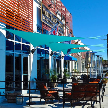 Patio Paradise 6' x 19' Sun Shade Sail Waterproof Turquoise Rectangle Shade Canopy UV Block Tarp Cloth Outdoor Patio Cover for Garden Backyard Deck Awning