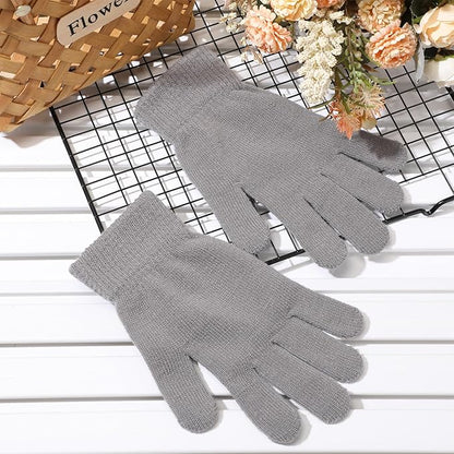 SATINIOR Magic Winter Gloves Unisex Gloves Knit Stretchy Mitten Full Fingers Warm Mitten for Men Women Sports