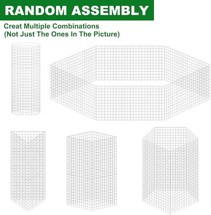 winemana 12 Set Garden Plant Protector Cage, 24x12 in Metal Wire Protectors for Plants, Protection Cages with Stakes & Nylon Ties, Animals Barrier to Keep Rabbit & Chicken Away from Flower Vegetables