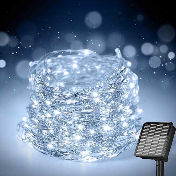 Solar String Lights for Outside, 72Ft 200 LED Solar Fairy Lights with 8 Modes, Solar Powered Fairy Lights Waterproof for Christmas Tree Garden Party Wedding Decor.(Cold White)