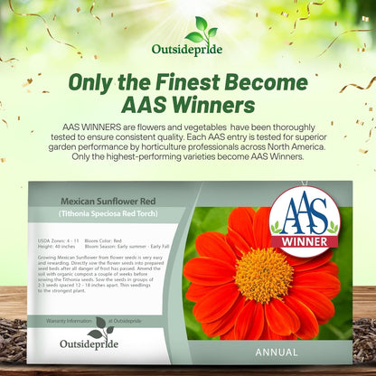 Outsidepride Red Torch Mexican Sunflower Seeds - 1000 Seeds Annual Tithonia, Fast-Growing, Heat & Drought-Tolerant Flower Seeds for Pollinator Gardens, Landscapes, & Flower Arrangements (AAS Winner)