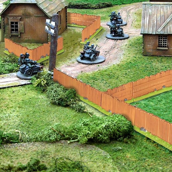 Warmtree Dungeon Walls 8 Pcs Miniature Stone Wall, Fairy Garden Resin Decorative Picket Fence Terrain Building Accessories DIY Wargame Model Diorama