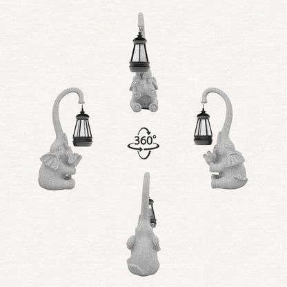 Garden Decoration, Figurine, Lawn Statue, Sculpture Ornament, Animal Figurine - Cat Resin Statue with Lantern (Chest)