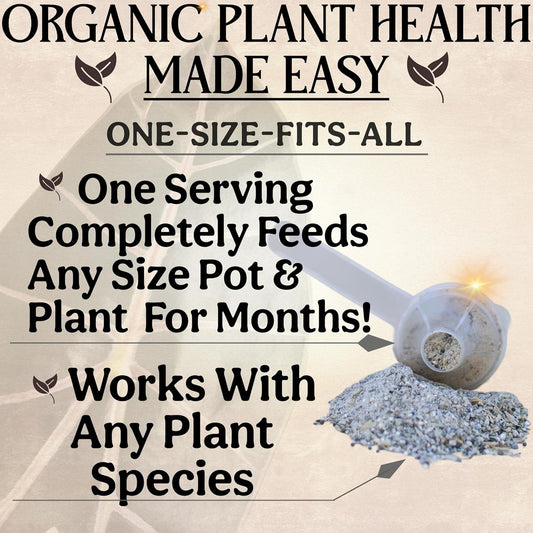 Organic Plant Food, Indoor Plant Food for Houseplants & Aroids, Organic Fertilizer for Flower & Vegetable Gardens, 1lb = 25 Servings, Feeds 50 gal Instantly and Slow Release