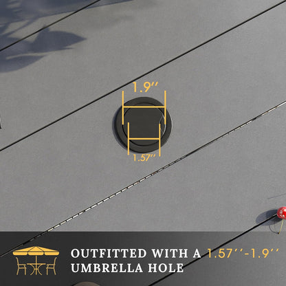 VICLLAX 5 Pieces Patio Dining Set for 4, Outdoor Furniture Set Includes 40.7" Round Patio Table and 4 Patio Stackable Chairs, Grey Tabletop and Grey Fabric